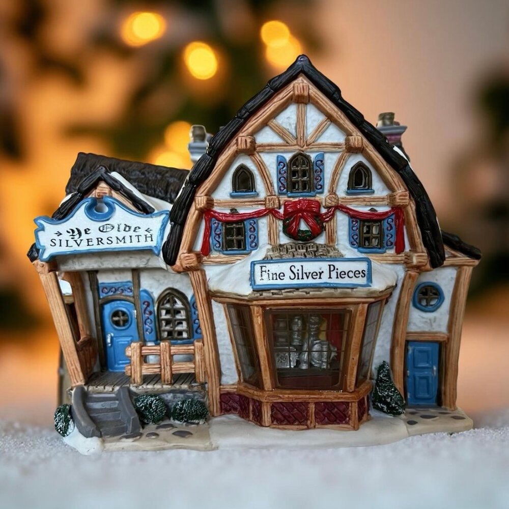 Rare Retired 2001 Lemax Village Collection Ye Olde Silversmith #15547